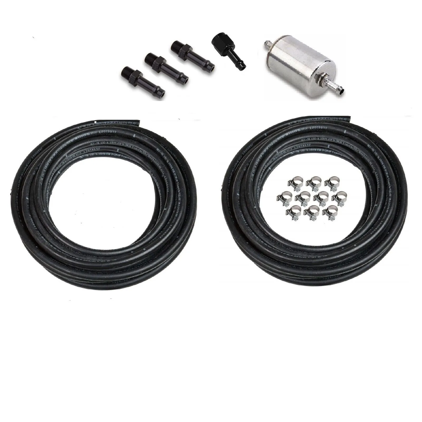 Holley EFI Fuel System Plumbing Kits 526-10 Pump Kits, EFI, 3/8 in. Diameter Rubber Hose, 40 ft. Length, Mounting Clamps, Black Anodized Aluminum Fittings, Kit thumbnail 3