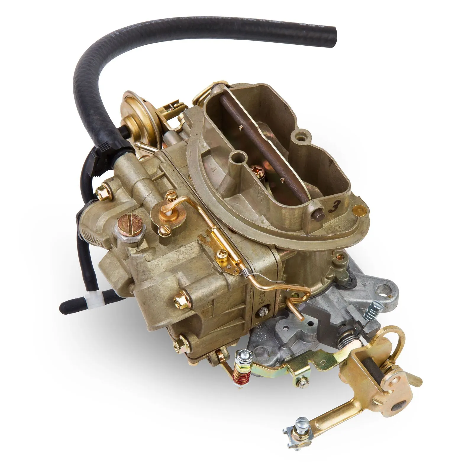 Carburetor - OE Muscle Car - Model 2300 - 2-Barrel - 350 CFM - Holley Flange - Remote Choke - Single Inlet - Gold Chromate - Six Pack Center Carb - Each thumbnail 3