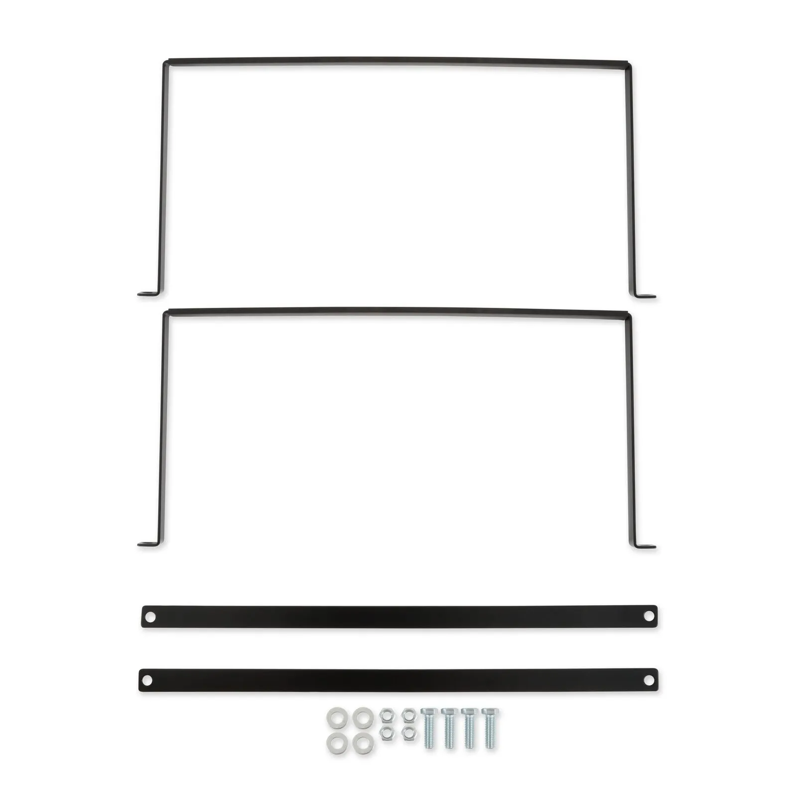 Holley Fuel Cell Mounting Straps 19-223 Mounts, Steel Straps, 1/8 in. Thick, Black, E-coated, Rubber Isolator Strips, Hardware included, for 20 Gallon Cell, Kit thumbnail 9