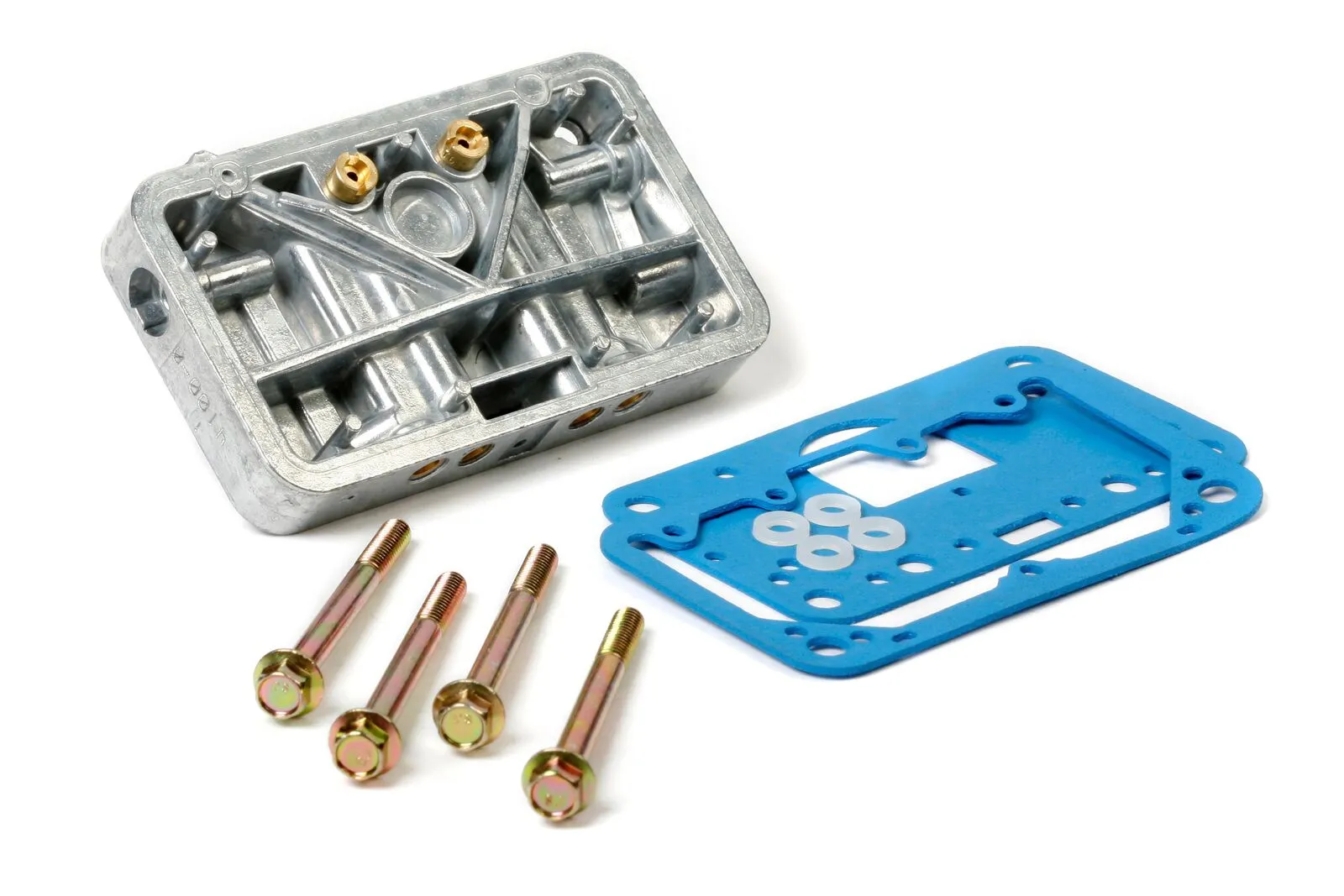 Holley Metering Block Conversion Kits 34-13S Kits, Block, 4160 to 4150 Model, Cast Aluminum, Natural Finish, Gaskets, Long Screws Included, Kit thumbnail 4