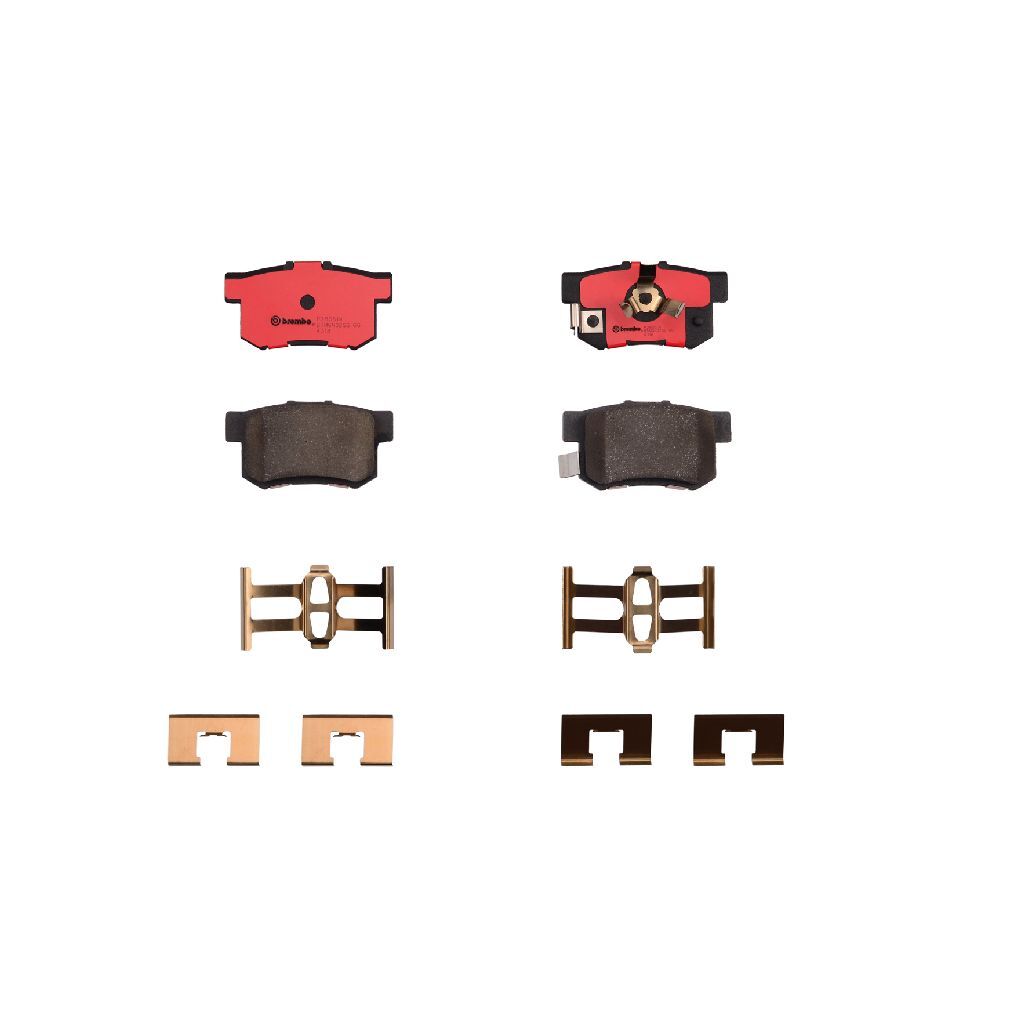 Brembo NAO Ceramic Brake Pads P28051N Pads, Brembo, Ceramic, Integrally Molded, Shims, with Hardware, For use on Acura®, Set thumbnail 2
