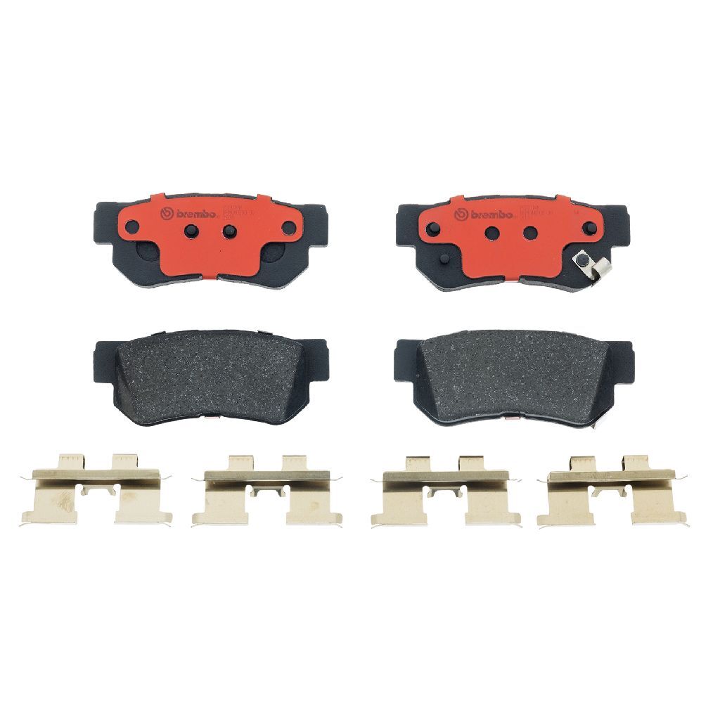 Brembo NAO Ceramic Brake Pads P30014N Pads, Brembo, Ceramic, Integrally Molded, Shims, with Hardware, For Hyundai, Set thumbnail 2