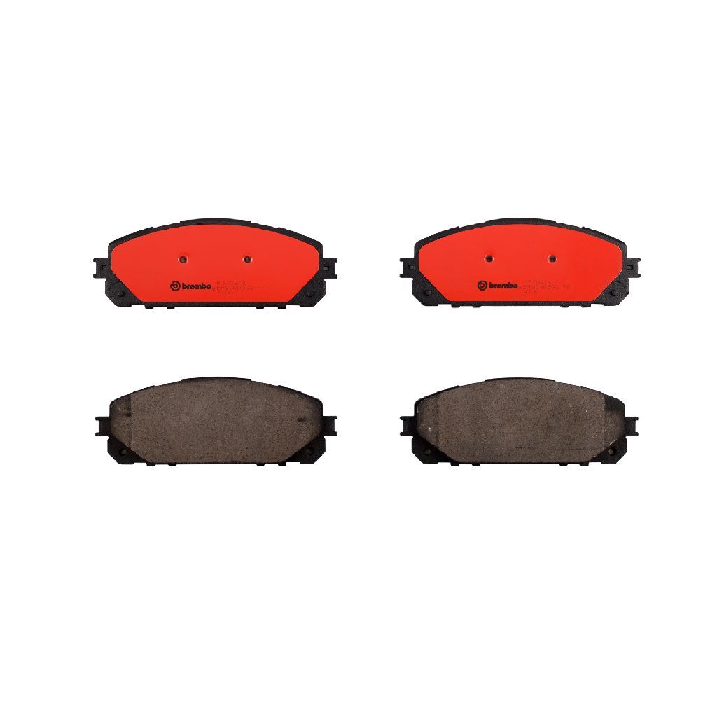Brembo NAO Ceramic Brake Pads P37021N Pads, Brembo, Ceramic, Integrally Molded, Shims, with Hardware, Jeep, Set
