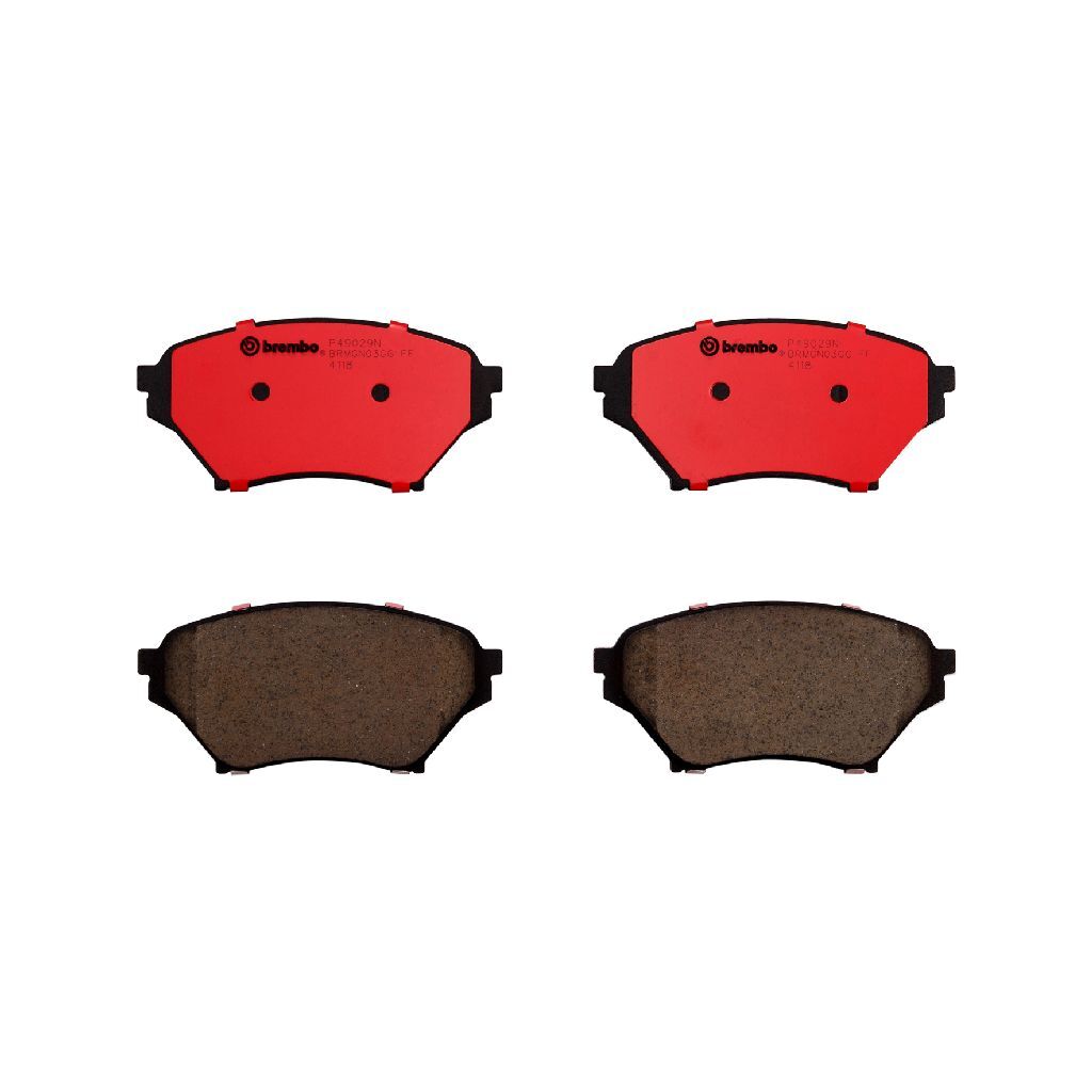 Brembo NAO Ceramic Brake Pads P49029N Pads, Brembo, Ceramic, Integrally Molded, Shims, Mazda, Set