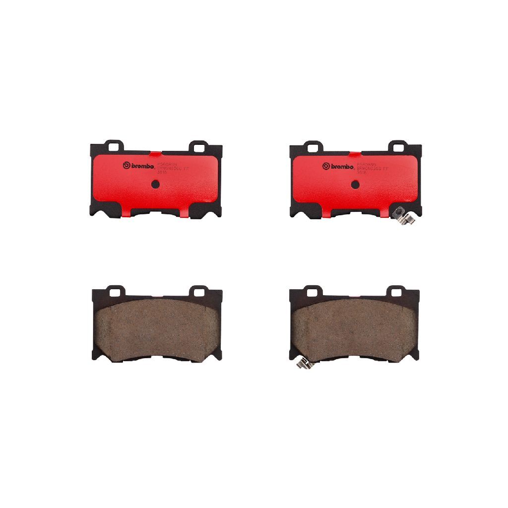 Brembo NAO Ceramic Brake Pads P56089N Pads, Brembo, Ceramic, Integrally Molded, Shims, For Infiniti, Set