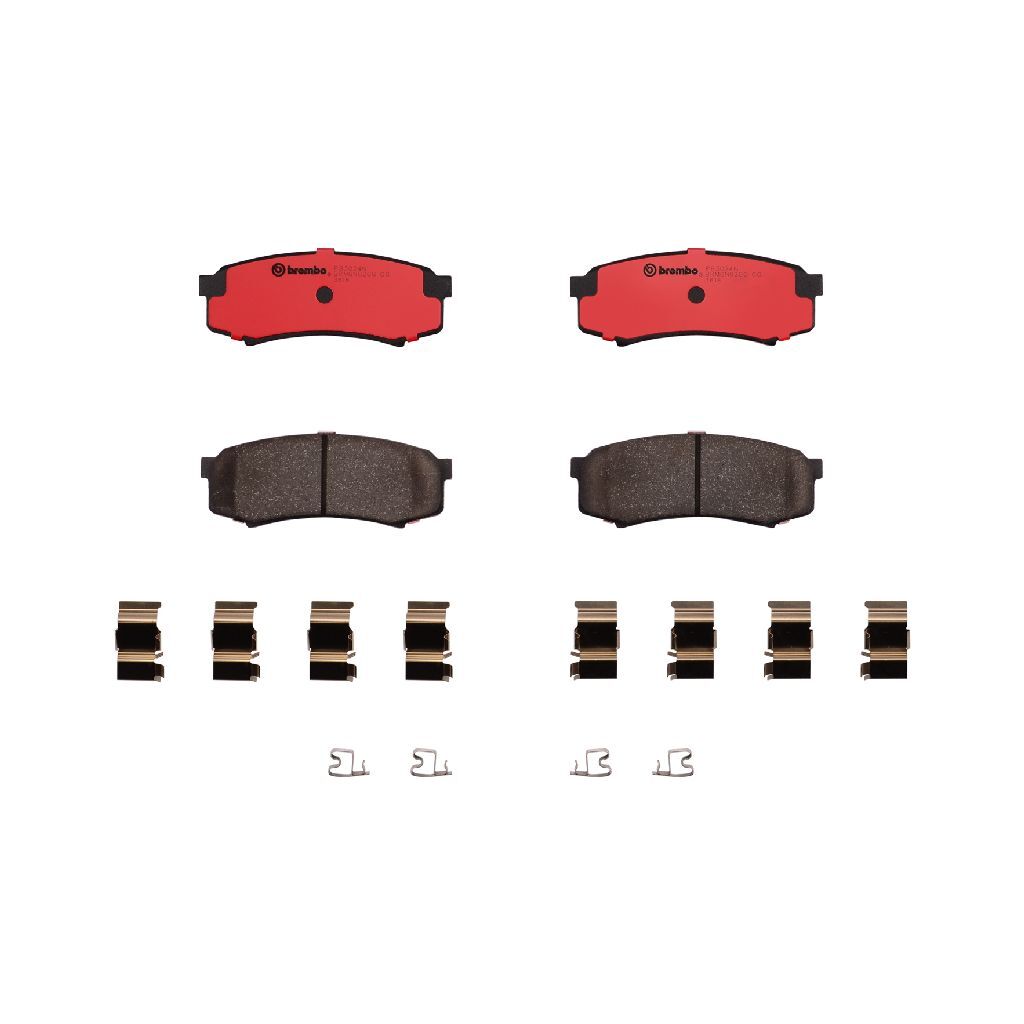 Brembo NAO Ceramic Brake Pads P83024N Pads, Brembo, Ceramic, Integrally Molded, Shims, with Hardware, Lexus, Set thumbnail 2