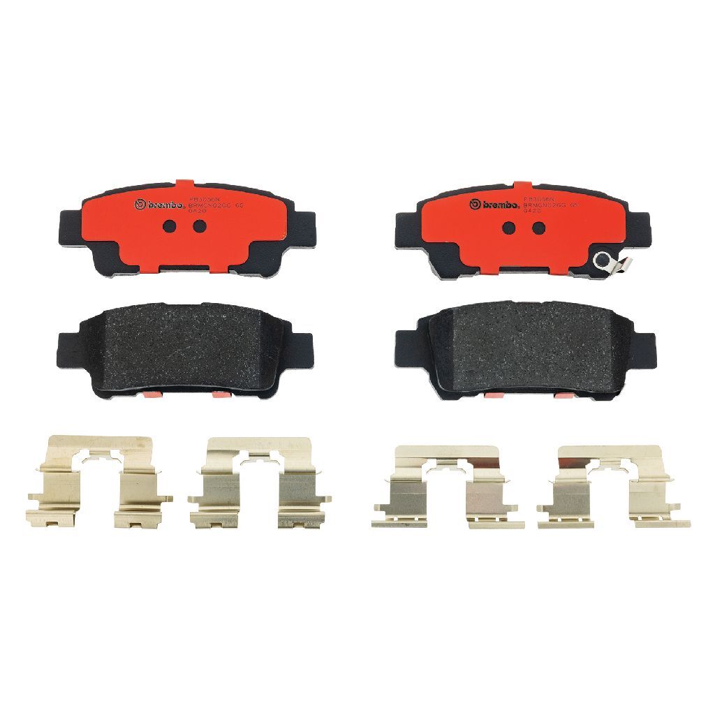 Brembo NAO Ceramic Brake Pads P83056N Pads, Brembo, Ceramic, Integrally Molded, Shims, with Hardware, Toyota, Set thumbnail 2