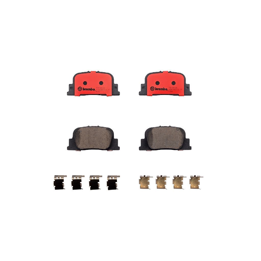 Brembo NAO Ceramic Brake Pads P83063N Pads, Brembo, Ceramic, Integrally Molded, Shims, Lexus, Set thumbnail 2