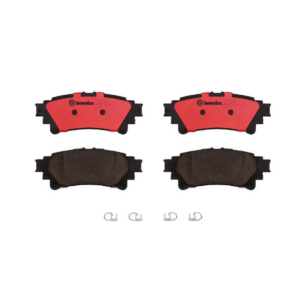 Brembo NAO Ceramic Brake Pads P83152N Pads, Brembo, Ceramic, Integrally Molded, Shims, Lexus, Set thumbnail 2