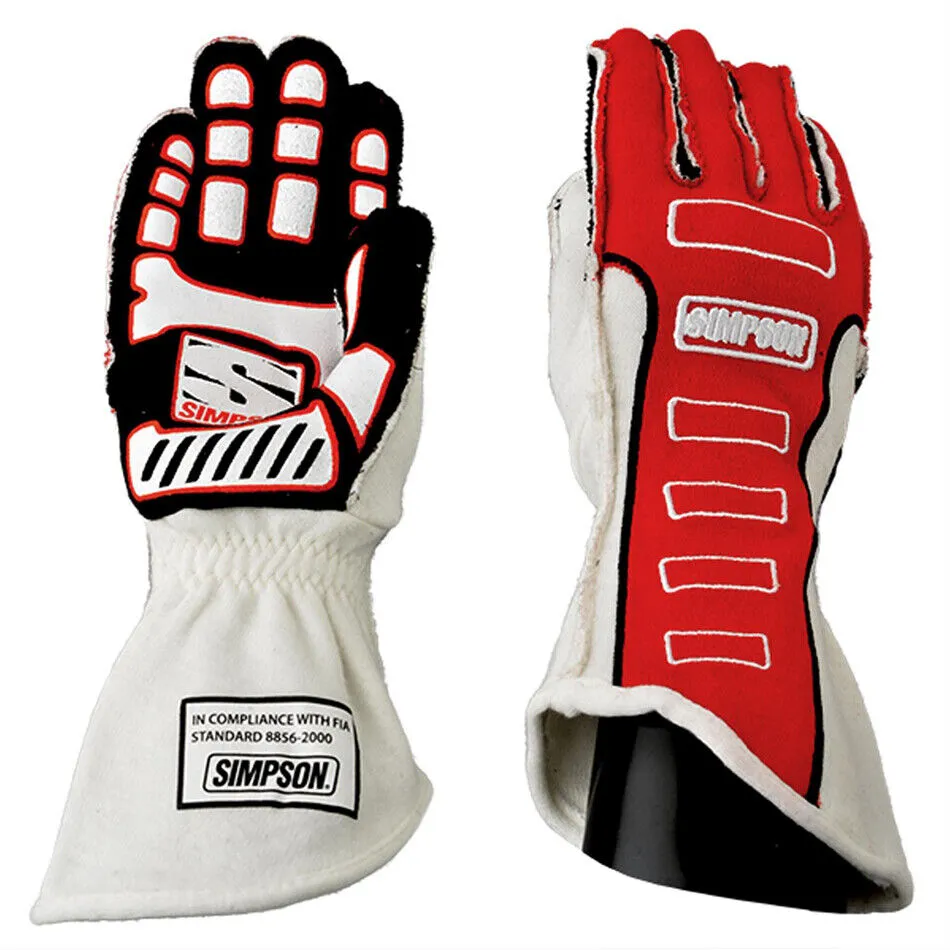 Simpson Competitor Racing Gloves 21300LR-O Driving Glove, Glove Large Red Outside Seam, Pair thumbnail 4