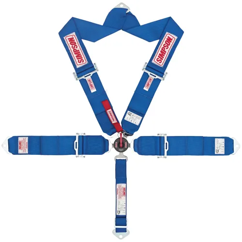 Simpson Camlock 5-Point Harness 29108P Harness, Complete, Camlock, V-Type, Bolt-In, Roll Bar Mount, Platinum, Polyester, Each thumbnail 2