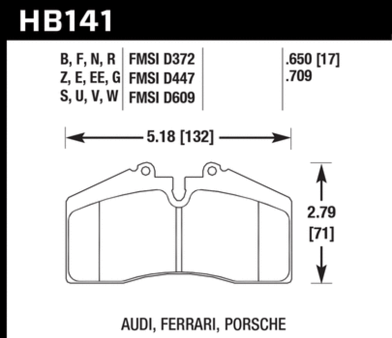 Hawk Porsche 911/928/944/968 ER-1 Front Brake Pads thumbnail 6