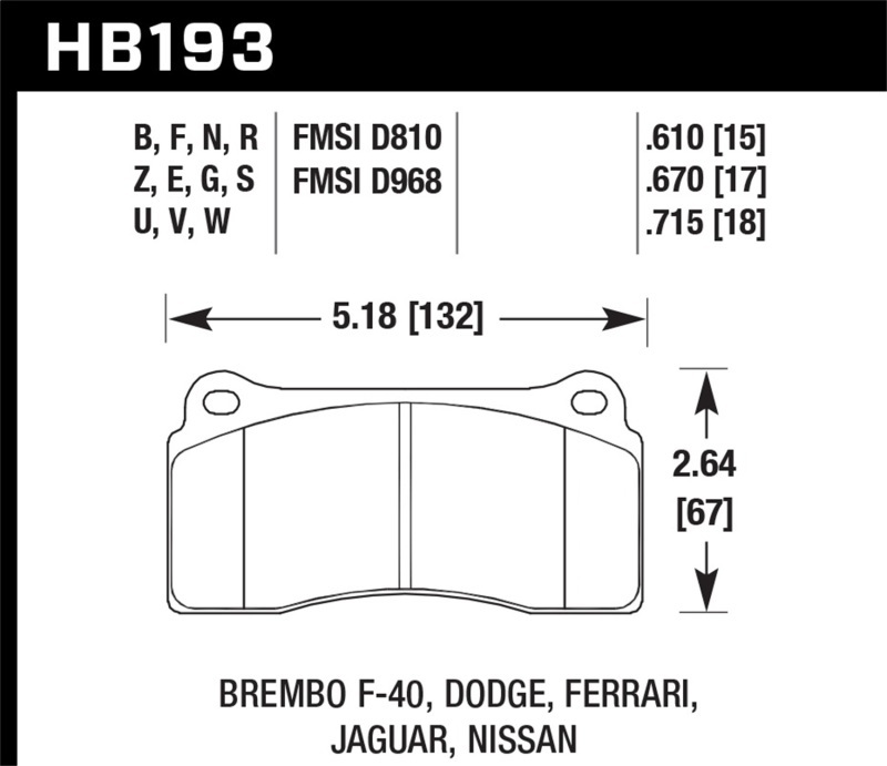 Hawk Performance Brake Pads HB193U.715 DTC-70