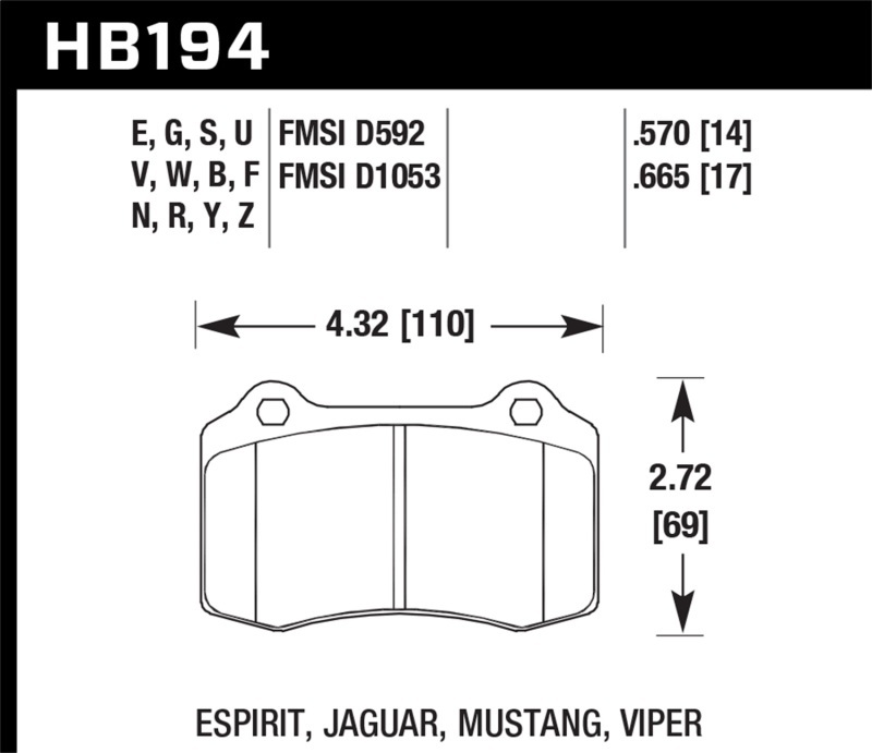 Hawk Performance DTC 80 Brake Pads HB194Q.665 DTC-80