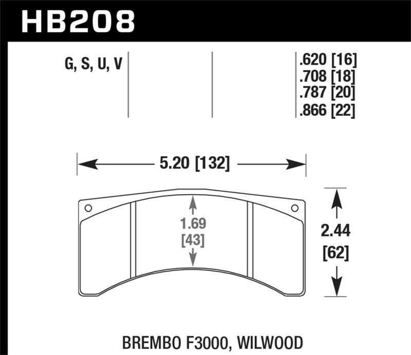 Hawk Performance Brake Pads HB208G.708 DTC-60