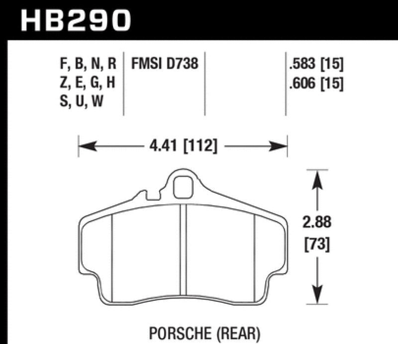 Hawk 98-08 Porsche 911 Rear ER-1 Brake Pad Set thumbnail 6
