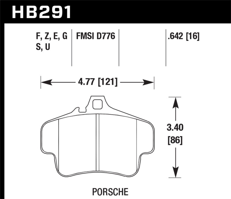 Hawk Performance HPS Brake Pads HB291F.642 Pads, Ferro-Carbon, HPS, Front, Porsche, Set