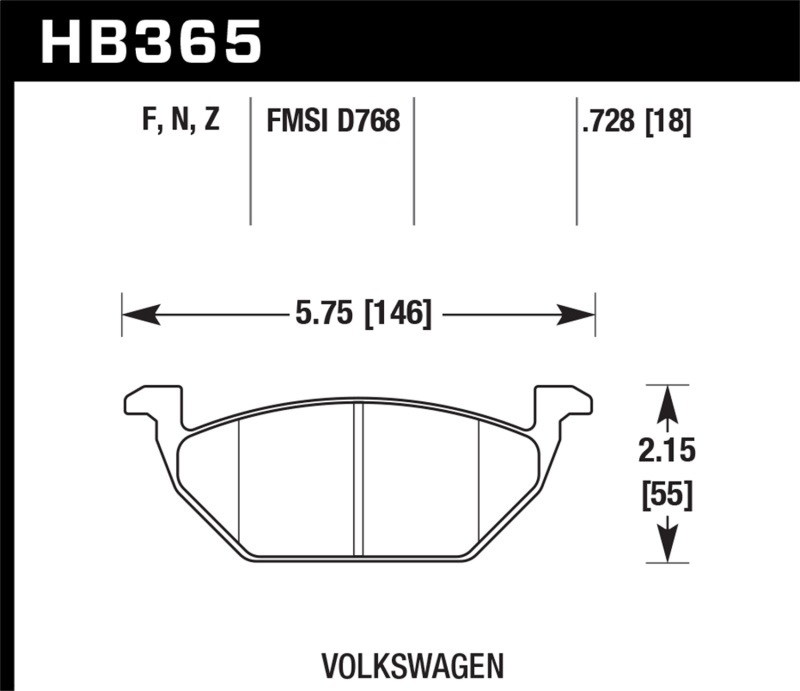 Hawk Performance HPS Brake Pads HB365F.728A Pads, HPS, Ferro-Carbon, Front, Audi, Volkswagen, Set