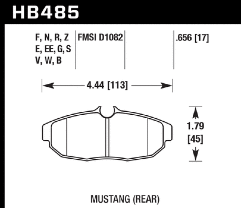 Hawk 05-14 Ford Mustang Rear ER-1 Brake Pad Set thumbnail 6