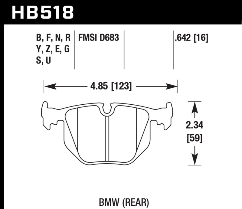 Hawk Performance LTS Brake Pads HB518Y.642 Pads, LTS, Rear, Ferro-carbon, BMW, Land Rover, Set thumbnail 3