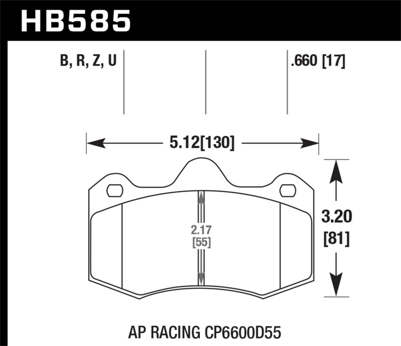 Hawk Performance Brake Pads HB585N.660 Disc Pad