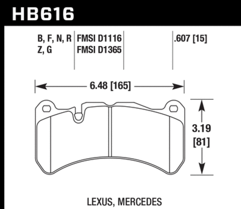Hawk 05-06 Mercedes-Benz CLK55 AMG ER-1 Front Brake Pads (For Brembo Calipers) thumbnail 6