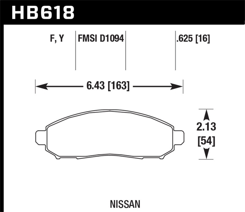 Hawk Performance HPS Brake Pads HB618F.625
