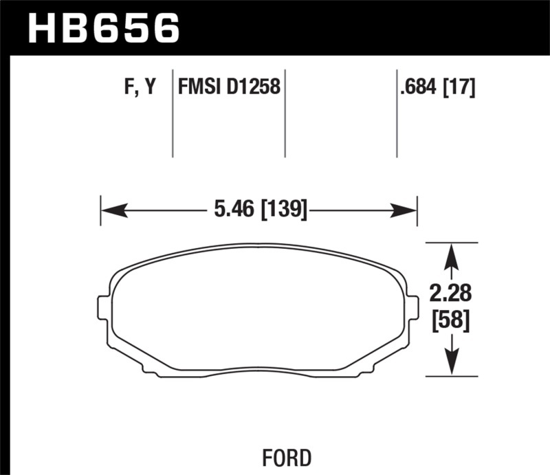 Hawk Performance HPS Brake Pads HB656F.684 Pads, HPS, Ferro-Carbon, Front, Ford, Lincoln, Mazda, Set