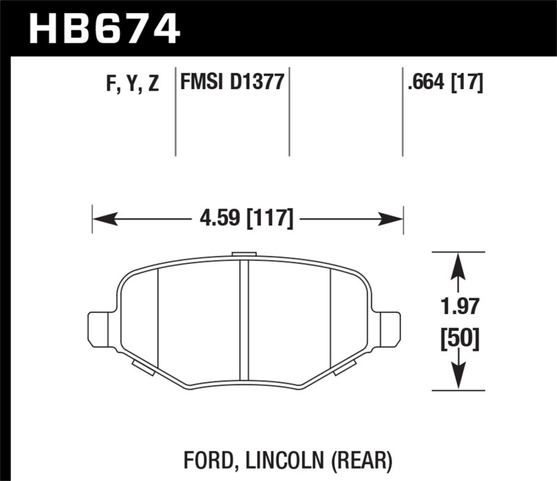 Hawk Performance Ceramic Brake Pads HB674Z.664 Disc Pad
