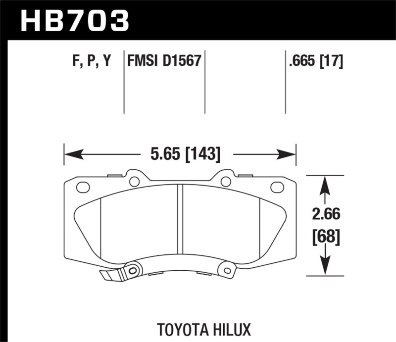 Hawk Performance Brake Pads HB703Y.665 Disc Pad