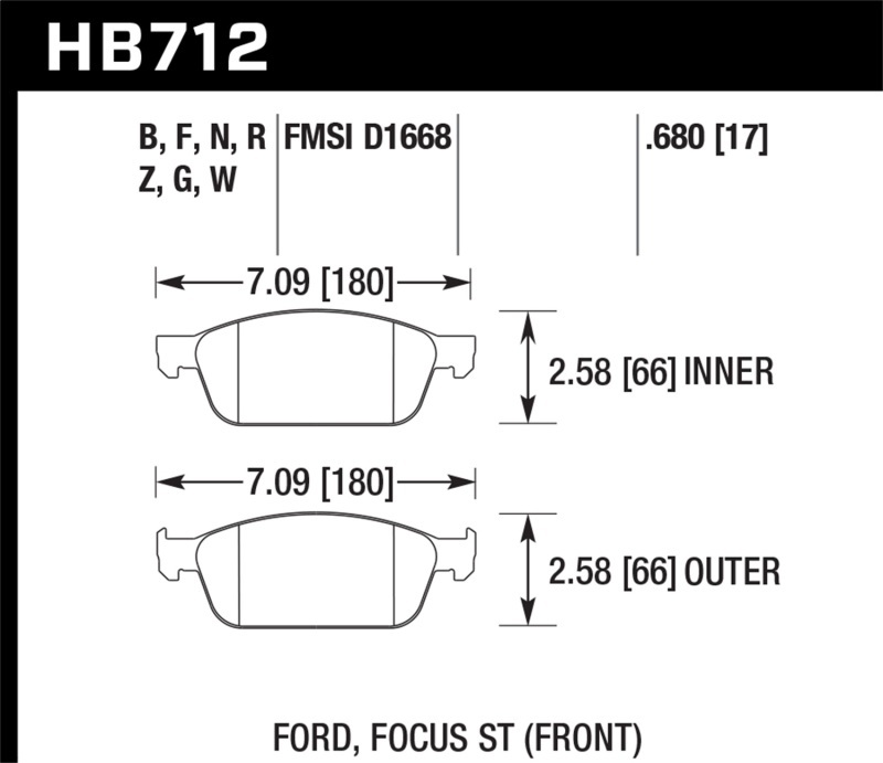 Hawk Performance DTC 60 Brake Pads HB712G.680 Disc Pad