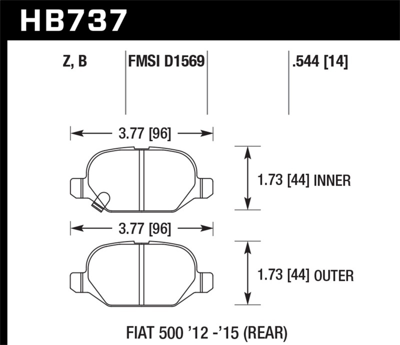 Hawk Performance Ceramic Brake Pads HB737Z.544