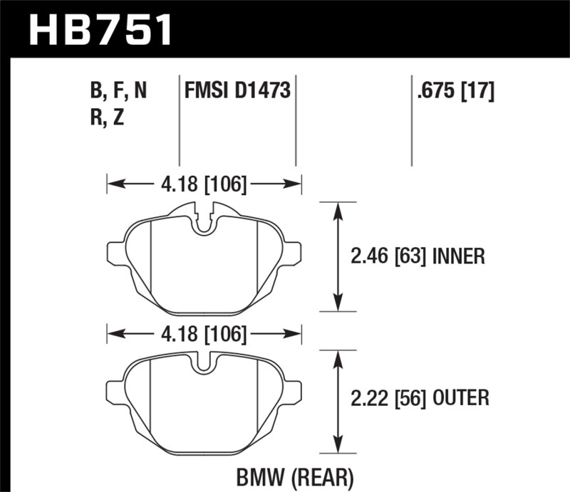 Hawk Performance Ceramic Brake Pads HB751Z.675