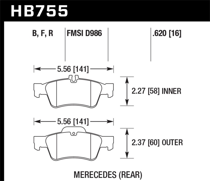 Hawk Performance HPS Brake Pads HB755F.620 thumbnail 2