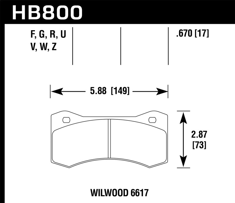 Hawk Performance Brake Pads HB800N.670 Disc Pad thumbnail 9