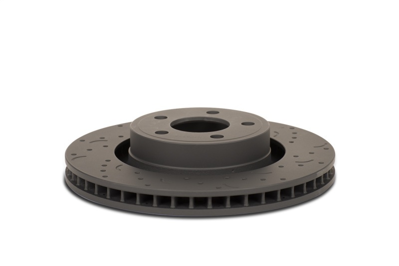 Hawk Performance Talon Brake Rotors HTC4840 Rotor, Talon, Vented, Cross-Drilled and Slotted Surface, Iron, Gray Geomet Coated, Audi, Volkswagen, Front, Pair thumbnail 2