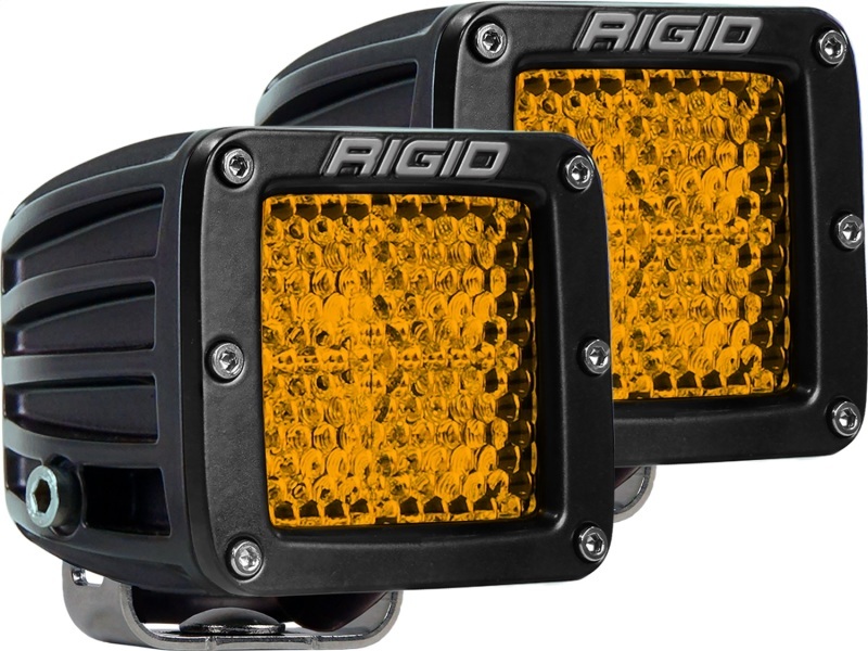 Rigid Industries Light Bars, Pods and Fog Lights 90151 Auxiliary Lights, D-SERIES DIFFUSED REAR FACING HIGH/LOW SM AMBER SET OF 2