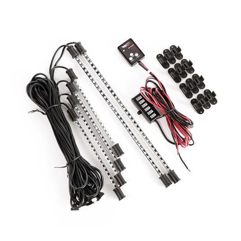 Rugged Ridge Interior Lights 11250.09 Lights: courtesy lighting kit, multi-color acrylic LED tubes, remote/music sens, frnt/rear foot&cargo