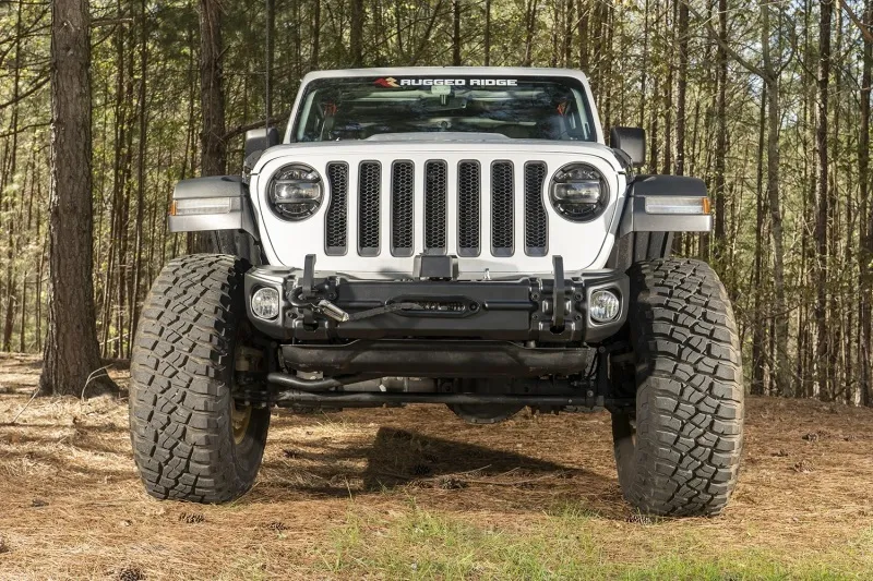 Rugged Ridge Arcus Front Bumper Set W/Tray & Hooks 18-20 Jeep Wrangler JL/JT thumbnail 3