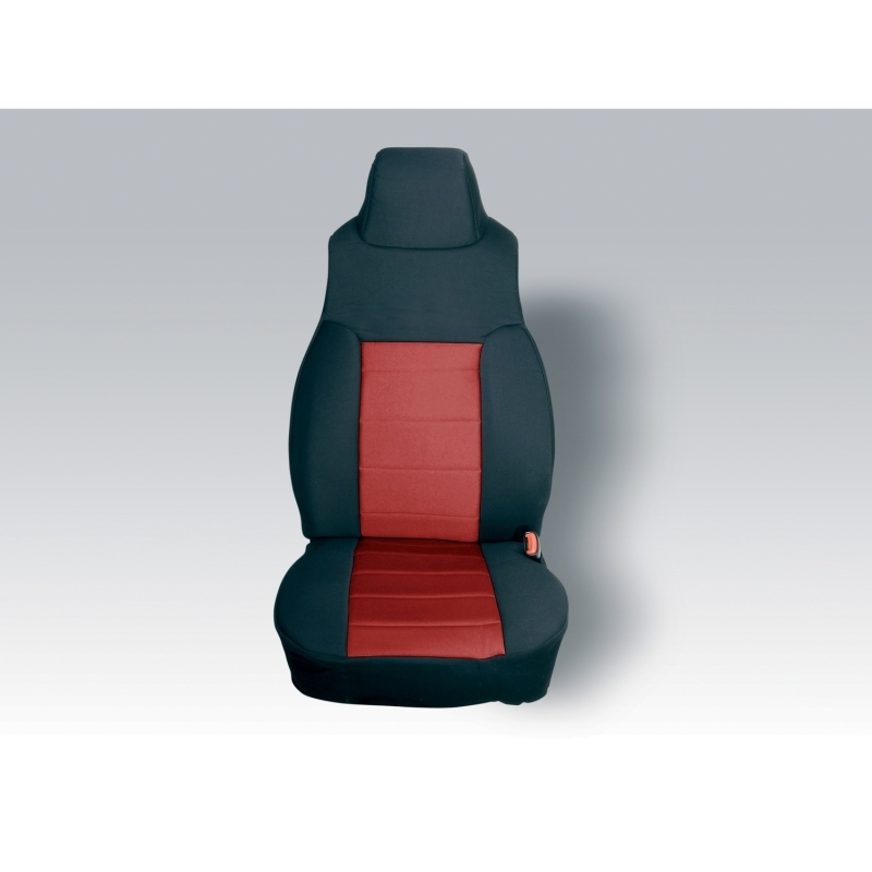 Rugged Ridge Seat Covers 13211.53 Covers, Custom-Fit, Highback, Neoprene, Black, Red, Jeep, Pair