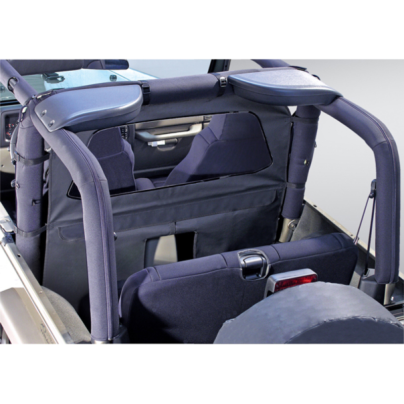 Rugged Ridge Roll Bar Curtains 13552.15 Curtain, Vinyl, Black Denim, Jeep, Each