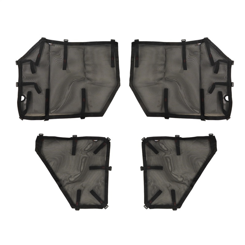 Rugged Ridge Fortis Tube Door Covers 13579.55 Skins, Covers, Front and Rear, Black, Nylon Mesh, Jeep, Set of 4