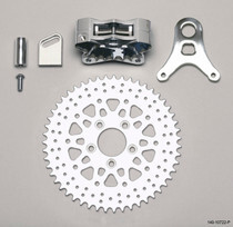 Wilwood GP310 Motorcycle Rear Spocket Brake Kits 140-10723-P Caliper Rotor, Billet Aluminum, Polished, 4-Piston, Cross Drilled Rotor, Harley-Davidson®, Rear, 51T, Kit thumbnail 2