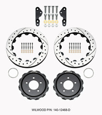 Wilwood ProMatrix Replacement Rotor and Pad Kits 140-12148-D Brake Combos, Kits, Front, Cross-drilled/Slotted Rotors, Black E-Coat, Semi-metallic Pads, Ford, Kit thumbnail 3