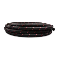 -8 AN Two-Tone Black/Red Nylon Braided Flex Hose - 5 foot roll
