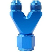 U-Block -8AN Inlet and -6AN Straight Outlets - Blue