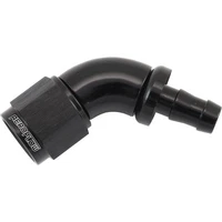 510 Series Full Flow Tight Radius Push Lock 60° Hose End -6AN To 5/16" 8mm Barb - Black