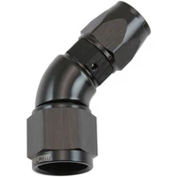 200 Series Teflon Style One Piece 45 Degree Stepped Hose End -8AN to -8 Hose - Black Finish
