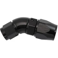 200 Series Teflon Style One Piece 45 Degree Stepped Hose End -6AN to -8 Hose - Black Finish