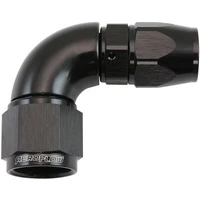 200 Series Teflon Style One Piece 90 Degree Stepped Hose End -10AN to -8 Hose - Black Finish